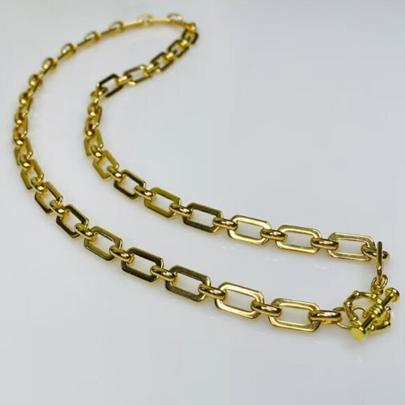 Gold Plated Link Chain Necklace - Picture 6 of 7